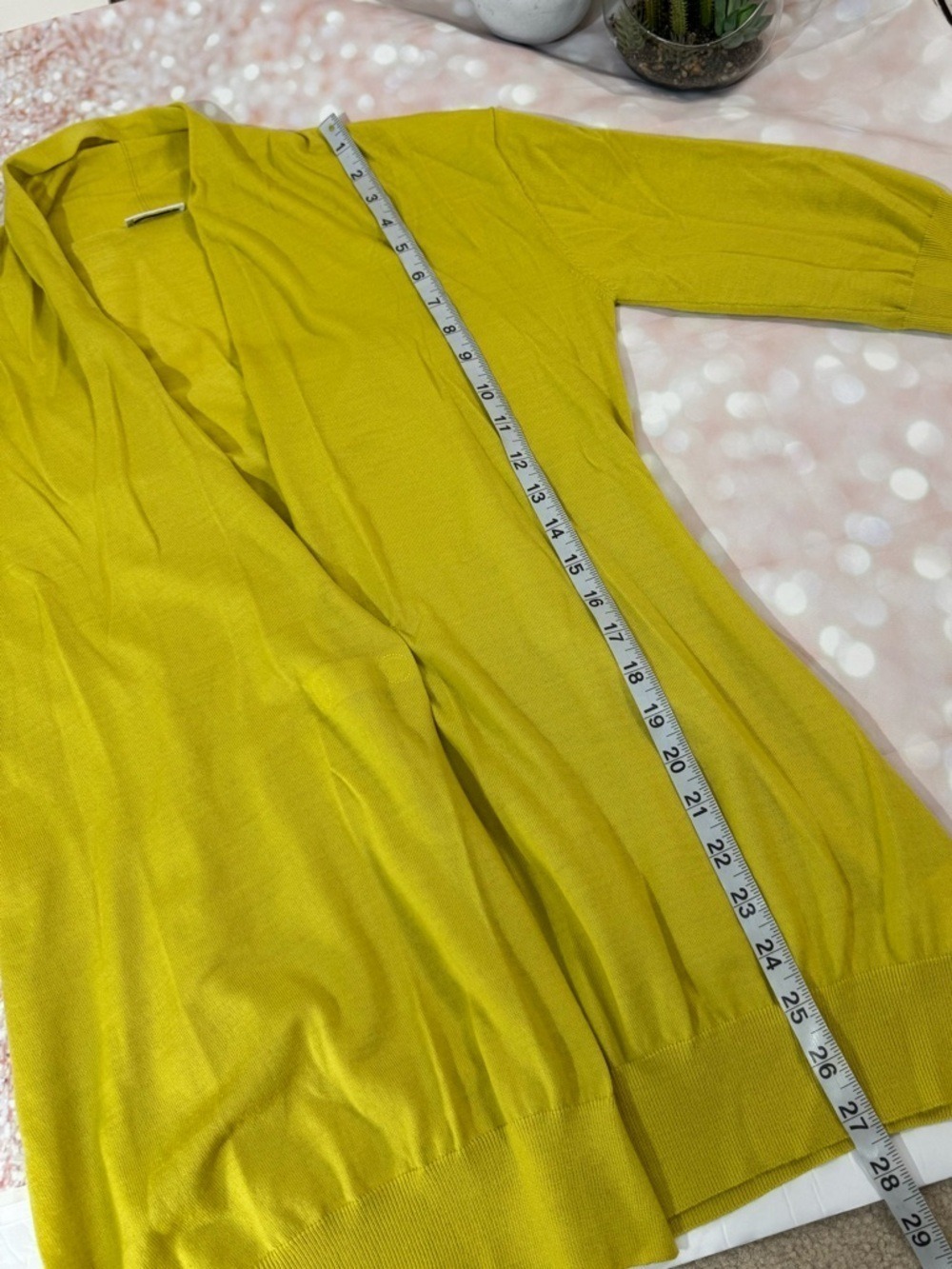 Akris Punto Greenish Yellow Lightweight Wool Cardigan 8 - Picture 3 of 10